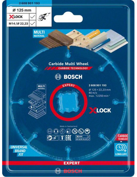 Disco de corte EXPERT Carbide Multi Wheel X-LOCK de 125 mm, 22,23 mm