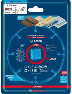 BOSCH EXPERT 2608901192 Disco de corte EXPERT Carbide Multi Wheel X-LOCK de 115 mm, 22,23 mm 2