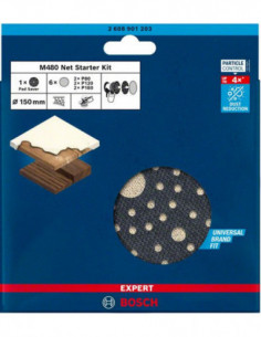 BOSCH EXPERT 2608901203 Kit de iniciación EXPERT M480 para lijadoras excéntricas de 150 mm, 7 unidades 2