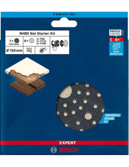 Kit de iniciación EXPERT M480 para lijadoras excéntricas de 150 mm, 7 unidades
