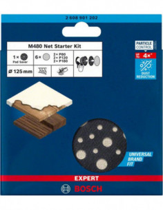 BOSCH EXPERT 2608901202 Kit de iniciación EXPERT M480 para lijadoras excéntricas de 125 mm, 7 unidades 2