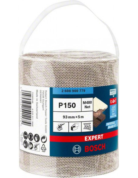 Rollo de malla de lija EXPERT M480 de 93 mm, 5 m, G 150