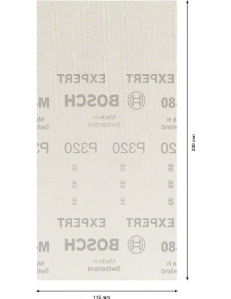 Malla de lija EXPERT M480 para lijadoras orbitales de 115 x 230 mm, G 320, 50 unidades