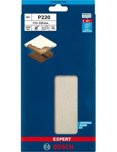 BOSCH EXPERT 2608900766 Malla de lija EXPERT M480 para lijadoras orbitales de 115 x 230 mm, G 220, 10 unidades 2