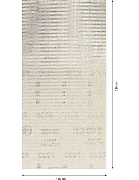 Malla de lija EXPERT M480 para lijadoras orbitales de 115 x 230 mm, G 220, 10 unidades