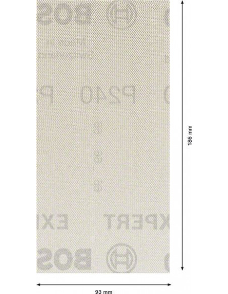 Malla de lija EXPERT M480 para lijadoras orbitales de 93 x 186 mm, G 240, 50 unidades