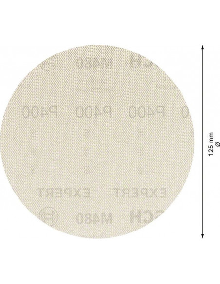 Malla de lija EXPERT M480 para lijadoras excéntricas de 125 mm, G 400, 50 unidades