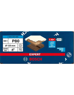 BOSCH EXPERT 2608900680 Malla de lija EXPERT M480 para lijadoras excéntricas de 125 mm, G 80, 50 unidades 2