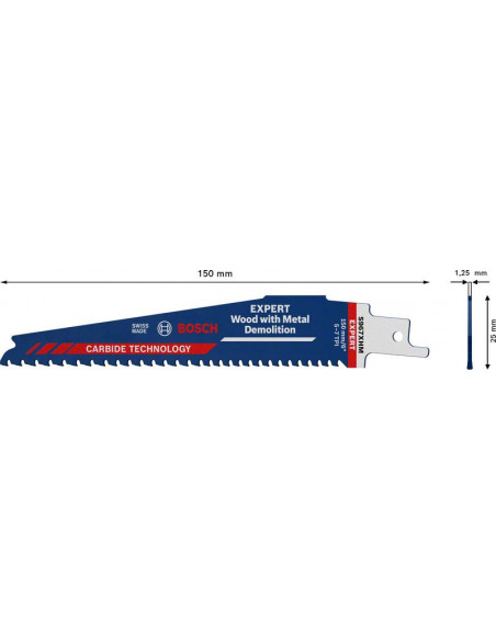 Hoja de sierra sable EXPERT 'Wood with Metal Demolition' S 967 XHM, 1 unidad