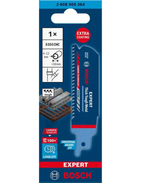 Hoja de sierra sable EXPERT 'Thick Tough Metal' S 555 CHC, 1 unidad