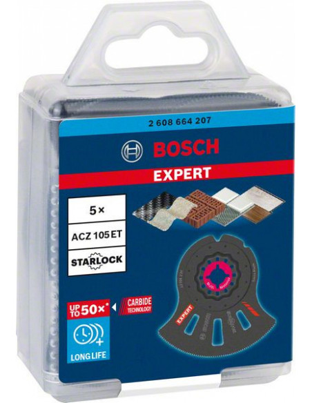 Hoja de multiherramienta EXPERT MultiMaterial Segment ACZ 105 ET, 5 unidades