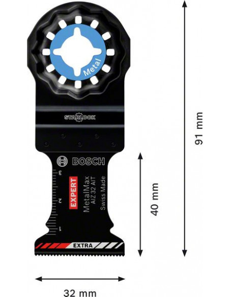 Hojas de multiherramienta EXPERT MetalMax AIZ 32 AIT de 40 x 32 mm, 10 unidades
