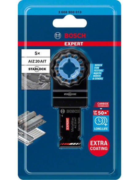 Hoja de multiherramienta EXPERT MetalMax AIZ 20 AIT de 40 x 20 mm, 5 unidades