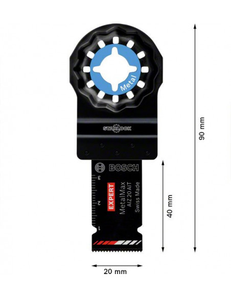Hoja de multiherramienta EXPERT MetalMax AIZ 20 AIT de 40 x 20 mm, 5 unidades