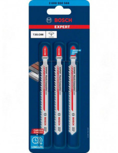 BOSCH EXPERT 2608900566 Hoja de sierra de calar EXPERT ‘Plastic Composites Clean’ T 301 CHM, 3 unidades 2