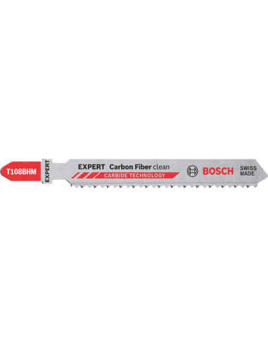 BOSCH EXPERT 2608900565 Hoja de sierra de calar EXPERT ‘Carbon Fiber Clean’ T 108 BHM, 3 unidades