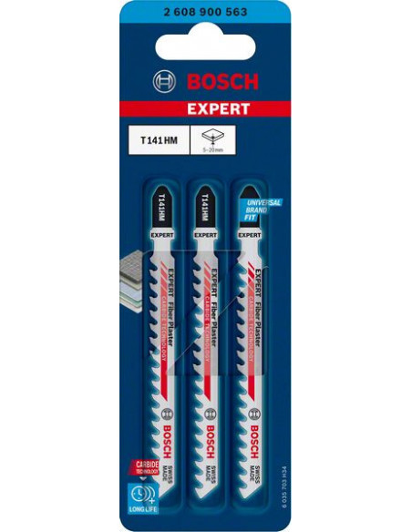 Hoja de sierra de calar EXPERT ‘Fiber Plaster’ T 141 HM, 3 unidades