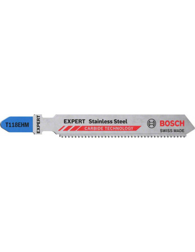 BOSCH EXPERT 2608900562 Hoja de sierra de calar EXPERT ‘Stainless Steel’ T 118 EHM, 3 unidades