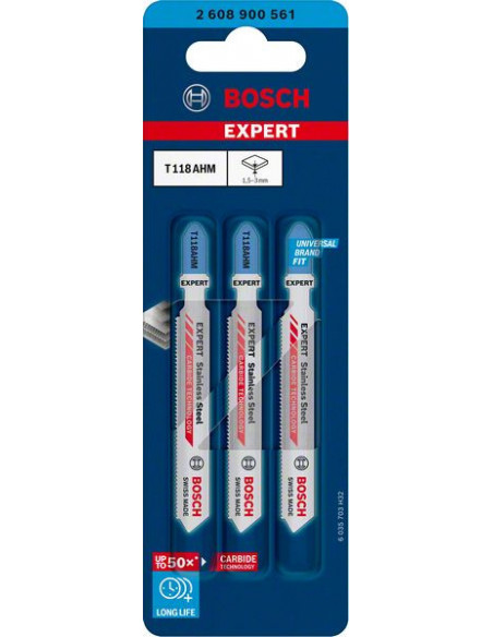 Hoja de sierra de calar EXPERT ‘Stainless Steel’ T 118 AHM, 3 unidades