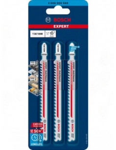 BOSCH EXPERT 2608900560 Hoja de sierra de calar EXPERT 'Multi Material' T 367 XHM, 3 unidades 2