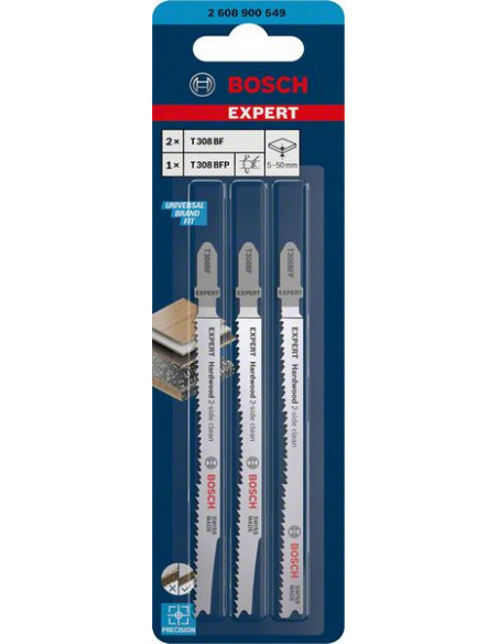 Set de 2 hojas de sierra de calar EXPERT ‘Hardwood 2-side clean’ T308BF/BFP
