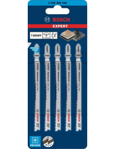 BOSCH EXPERT 2608900548 Hoja de sierra de calar EXPERT ‘Hardwood 2-side clean’ T 308 BFP, 5 unidades 2
