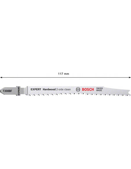 Hoja de sierra de calar EXPERT ‘Hardwood 2-side clean’ T 308 BF, 5 unidades