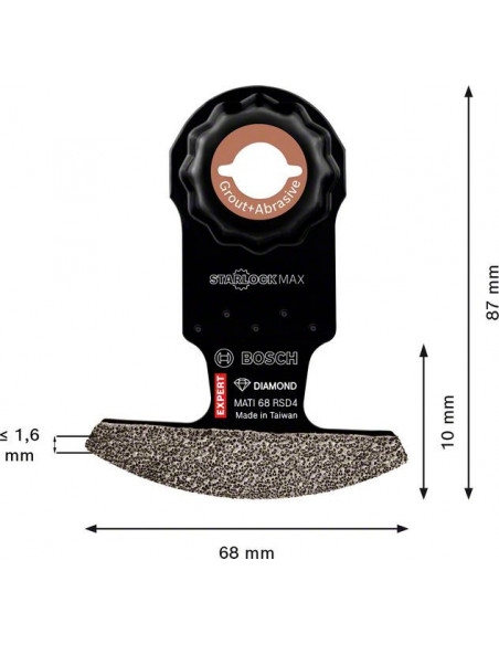 Hoja de multiherramienta EXPERT Corner MATI 68 RSD4 de 68 x 10 mm