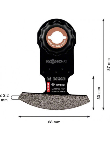 Hoja de multiherramienta EXPERT Corner Blade MATI 68 RD4 de 68 x 30 mm