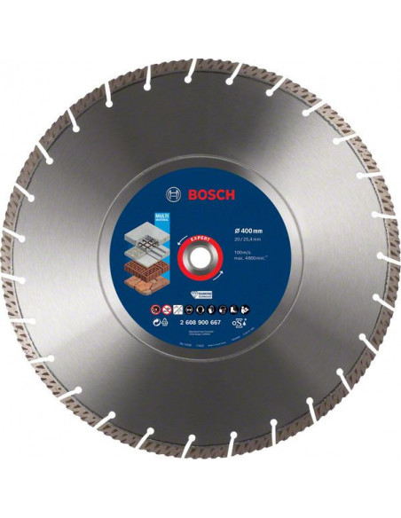 BOSCH EXPERT 2608900667 Disco de corte de diamante EXPERT MultiMaterial de 400 x 20/25,40 x 3,3 x 12 mm