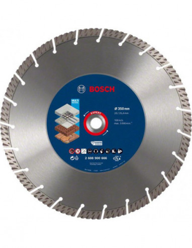 BOSCH EXPERT 2608900666 Disco de corte de diamante EXPERT MultiMaterial de 350 x 20/25,40 x 3,3 x 15 mm