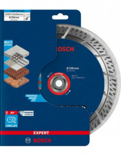 BOSCH EXPERT 2608900663 Disco de corte de diamante EXPERT MultiMaterial de 230 x 22,23 x 2,4 x 15 mm 2