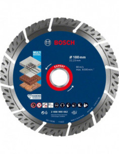 BOSCH EXPERT 2608900662 Disco de corte de diamante EXPERT MultiMaterial de 180 x 22,23 x 2,4 x 12 mm