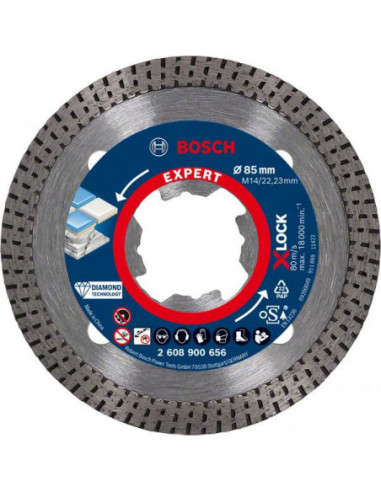 BOSCH EXPERT 2608900656 Disco de corte de diamante EXPERT HardCeramic X-LOCK de 85 x 22,23 x 1,6 x 7 mm