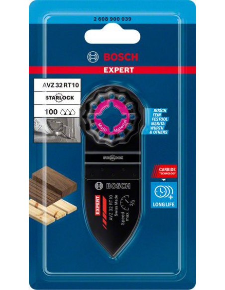 Placa lijadora de multiherramienta EXPERT Sanding Finger AVZ 32 RT10 fina de 32 x 50 mm