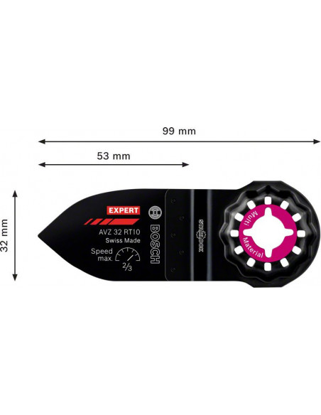 Placa lijadora de multiherramienta EXPERT Sanding Finger AVZ 32 RT10 fina de 32 x 50 mm