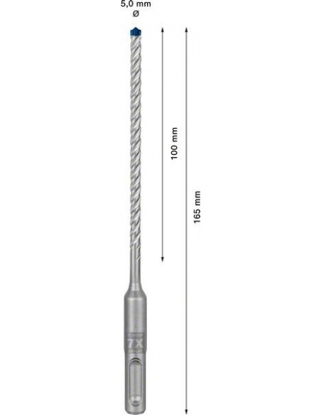 Broca para martillo EXPERT SDS plus-7X de 5 x 100 x 165 mm, 30 unidades