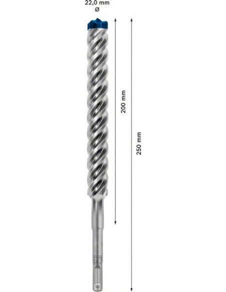 Broca para martillo EXPERT SDS plus-7X de 22 x 200 x 250 mm