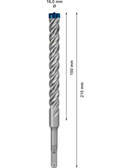 Broca para martillo EXPERT SDS plus-7X de 16 x 150 x 215 mm