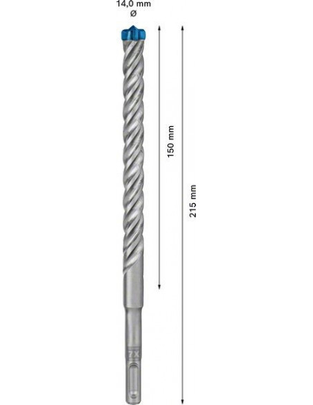 Broca para martillo EXPERT SDS plus-7X de 14 x 150 x 215 mm