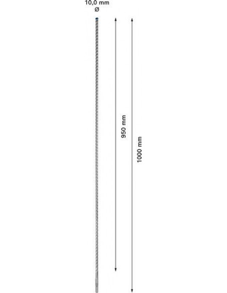 Broca para martillo EXPERT SDS plus-7X de 10 x 950 x 1000 mm