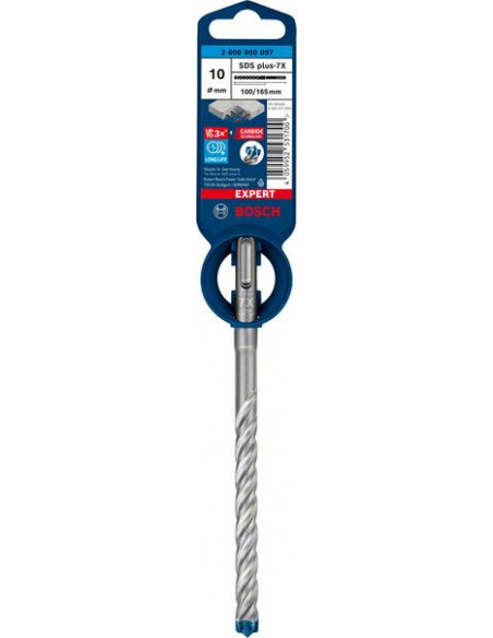 Broca para martillo EXPERT SDS plus-7X de 10 x 100 x 165 mm