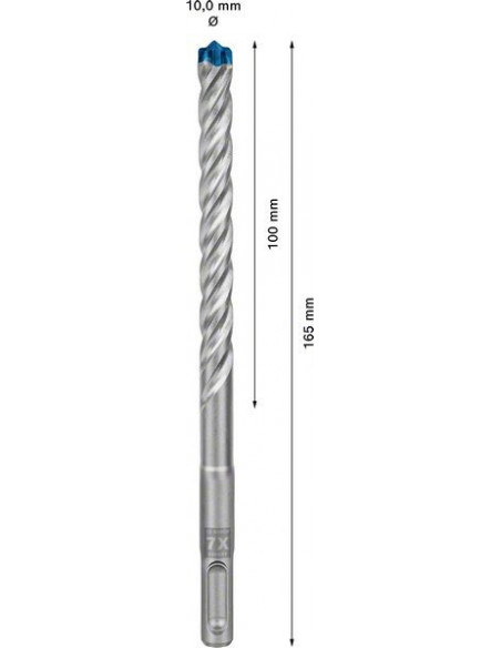 Broca para martillo EXPERT SDS plus-7X de 10 x 100 x 165 mm
