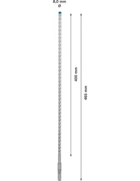 Broca para martillo EXPERT SDS plus-7X de 8 x 400 x 465 mm