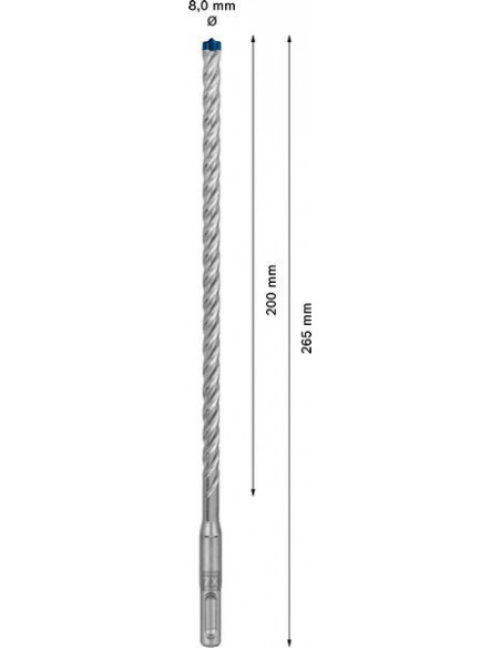 Broca para martillo EXPERT SDS plus-7X de 8 x 200 x 265 mm