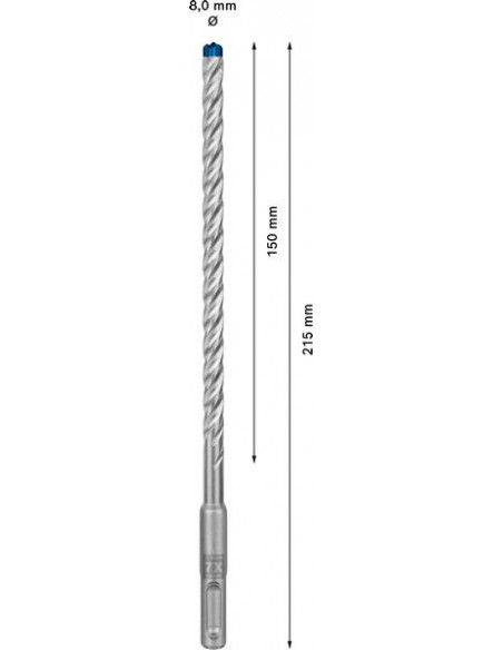 Broca para martillo EXPERT SDS plus-7X de 8 x 150 x 215 mm