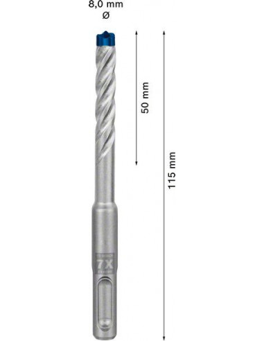 Broca para martillo EXPERT SDS plus-7X de 8 x...