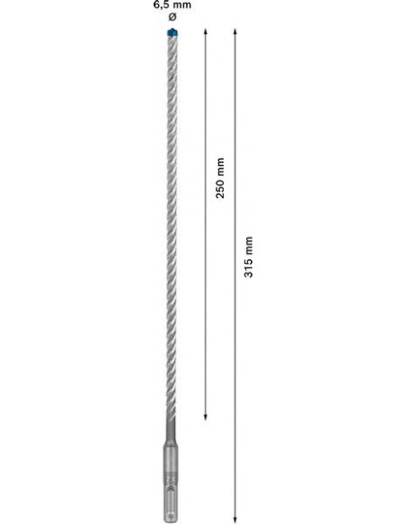 Broca para martillo EXPERT SDS plus-7X de 6,5 x 250 x 315 mm
