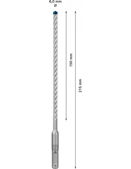 Broca para martillo EXPERT SDS plus-7X de 6 x 150 x 215 mm