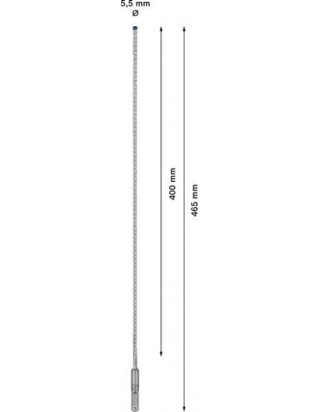 Broca para martillo EXPERT SDS plus-7X de 5,5 x 400 x 465 mm